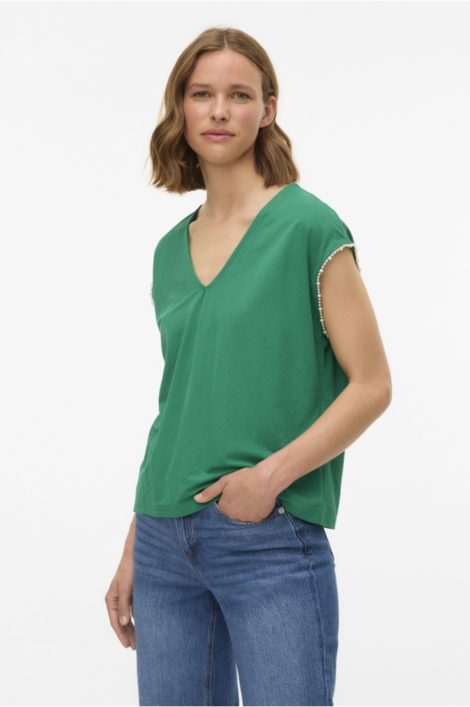 VMVIPS SS AVA V-NECK TOP JRS GA 10327099 BOSPHORUS